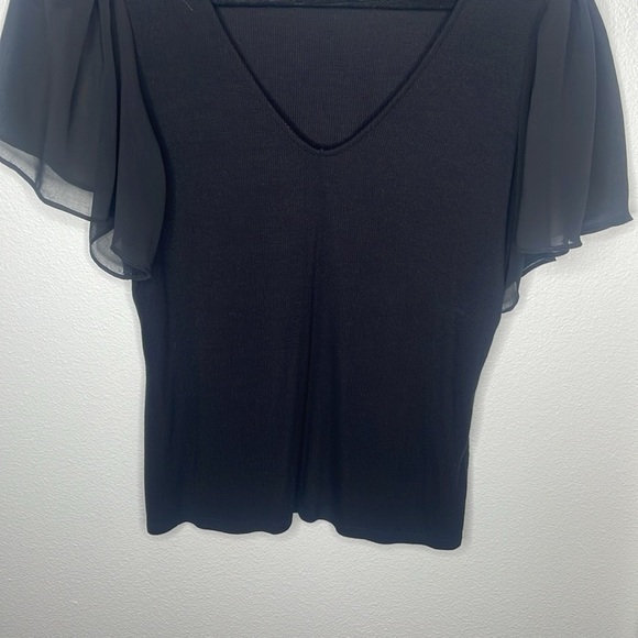 1.STATE Women's Flutter Short Sleeve V-Neck Knit Top - Picture 4 of 10